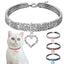 New Cat Dog Collar Three Row Elastic Rhinestone Pet Collars Love Decoration Necklace Puppy Kitten Ornament Pets Supplies