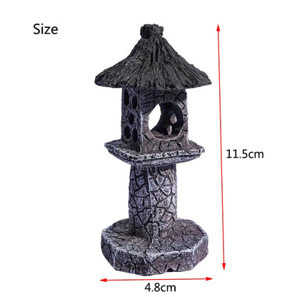 Resin Artificial Fish Tank Ancient Castle Decoration Aquarium Rock Cave Building Decoration Aquatic Landscaping Ornament Decor