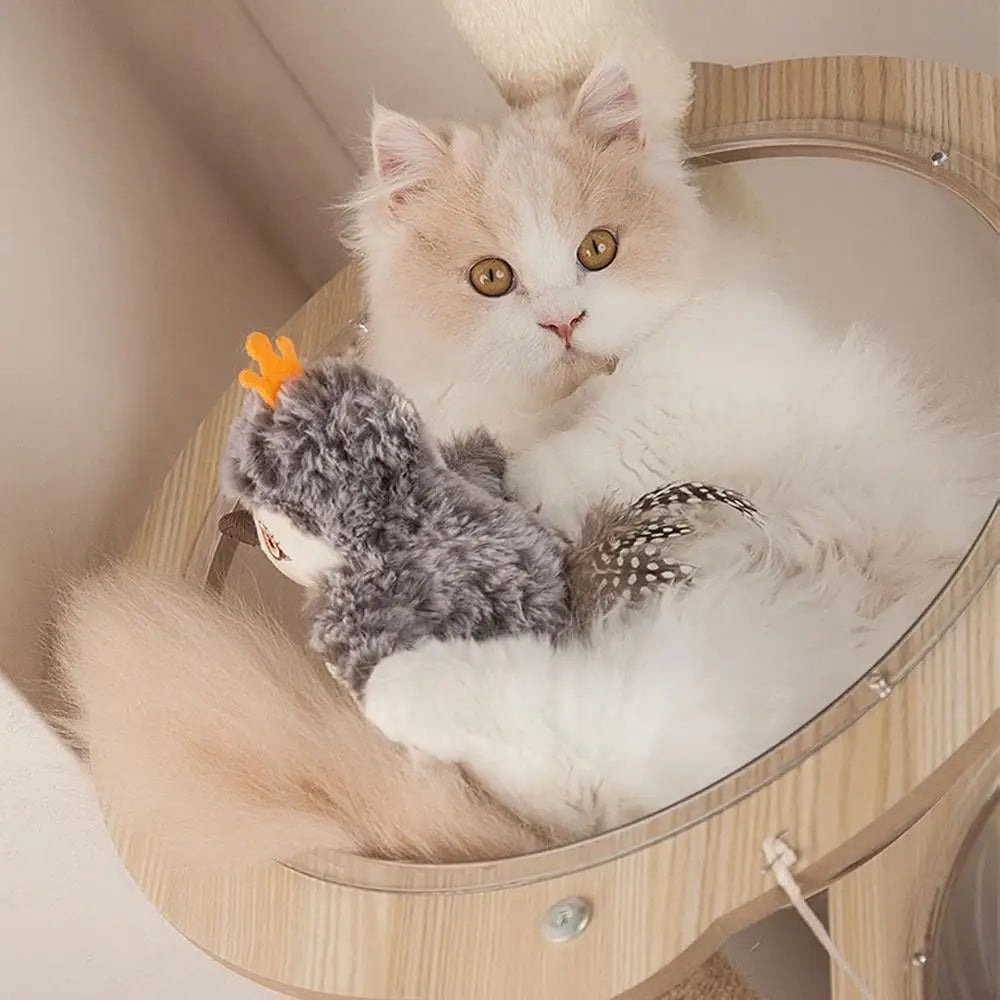 Interactive Bird Toy For Cats Simulation Flapping Bird Catnip Toy USB Charging Pet Companion Toy For Medium Small And Large Cats