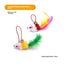 Cross-border cat teasing stick replacement head rainbow caterpillar wood teana stick cat toy funny cat bell hair ball replace...