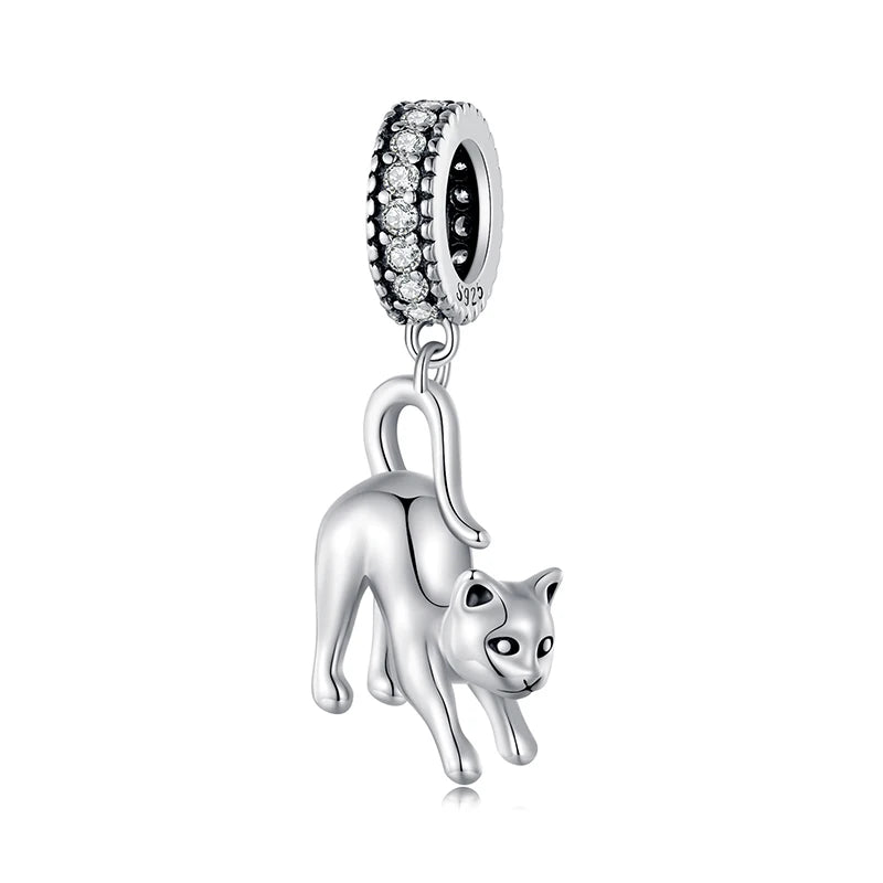 WOSTU 925 Sterling Silver Animal Charms Giraffe Zebra Unicorn Beads for Women Fit Original Bracelets Necklace DIY Jewelry Making