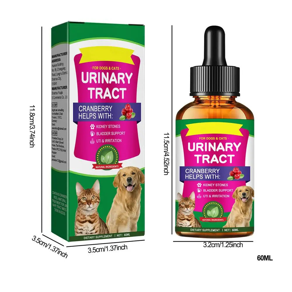 Powerful Cat Bladder Drops 60ml For Urinary Tract Care Powerful Bladder Stone Remover Promote Kidney Health Pet Health Care