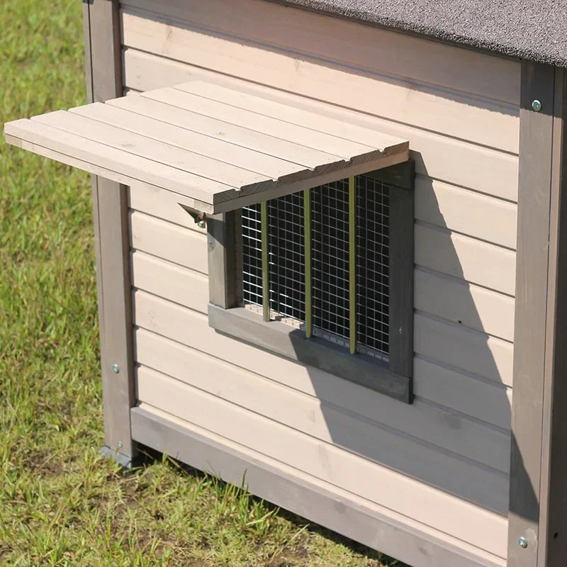 Outdoor Solid Wood Sunscreen Rain Protection Dog House Kennel  Large Medium-sized Dog Courtyard Villa Universa