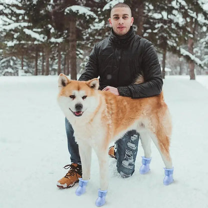 Winter Boots For Dogs Paw Protectors Anti-Slip Dog Boot Snow Shoes Adjustable Soft Dog Winter Boots 4pcs Puppy Shoes For Small