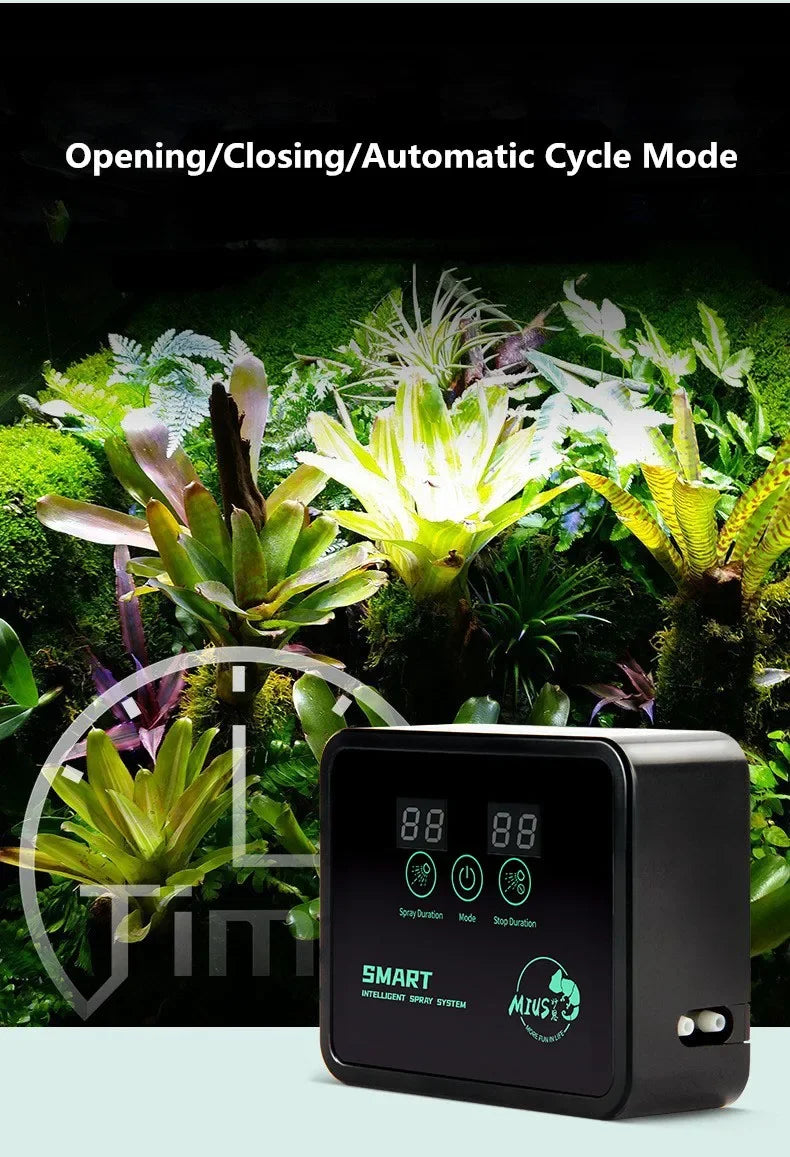 Intelligent Reptile Spray System Mist Rainforest Tank Spray System Kit Sprinkler Control Terrariums Humidifier Electronic Timer