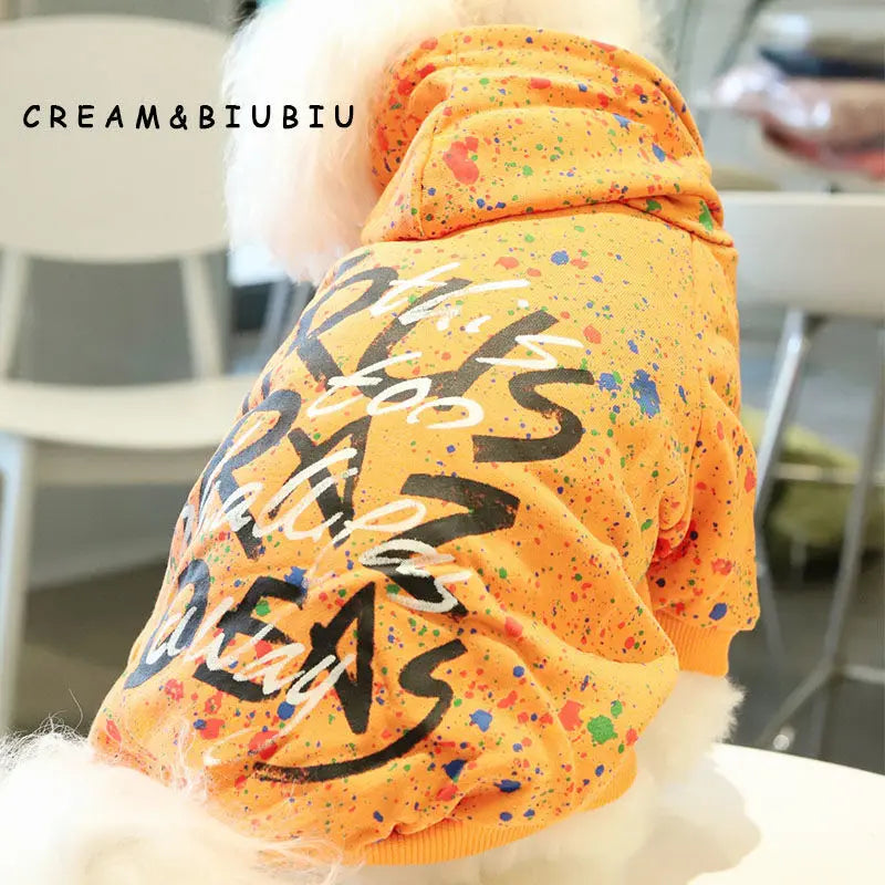 Dog Hoodie Dog Costume Pet Clothes Dog Clothes for Small Dogs Spring and Autumn Parent-child Wear Keep Warm Embroidery