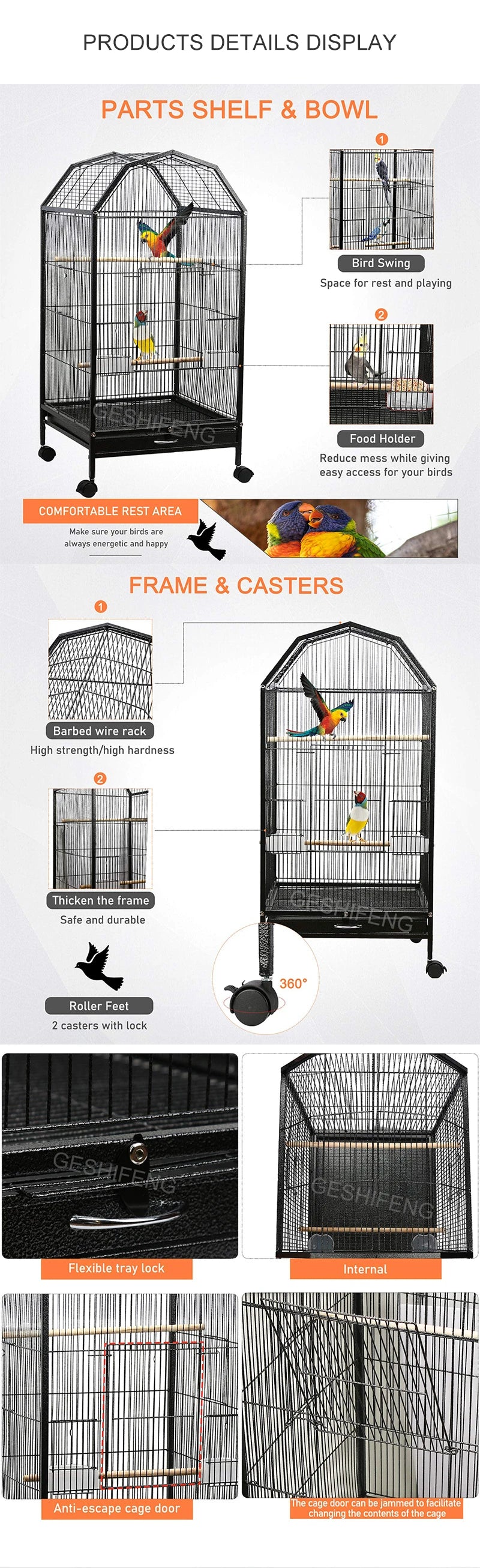 Hot Selling Durable Iron Wire Large Pet Cage Breeding Bird Parrot Cage Rabbit Cage