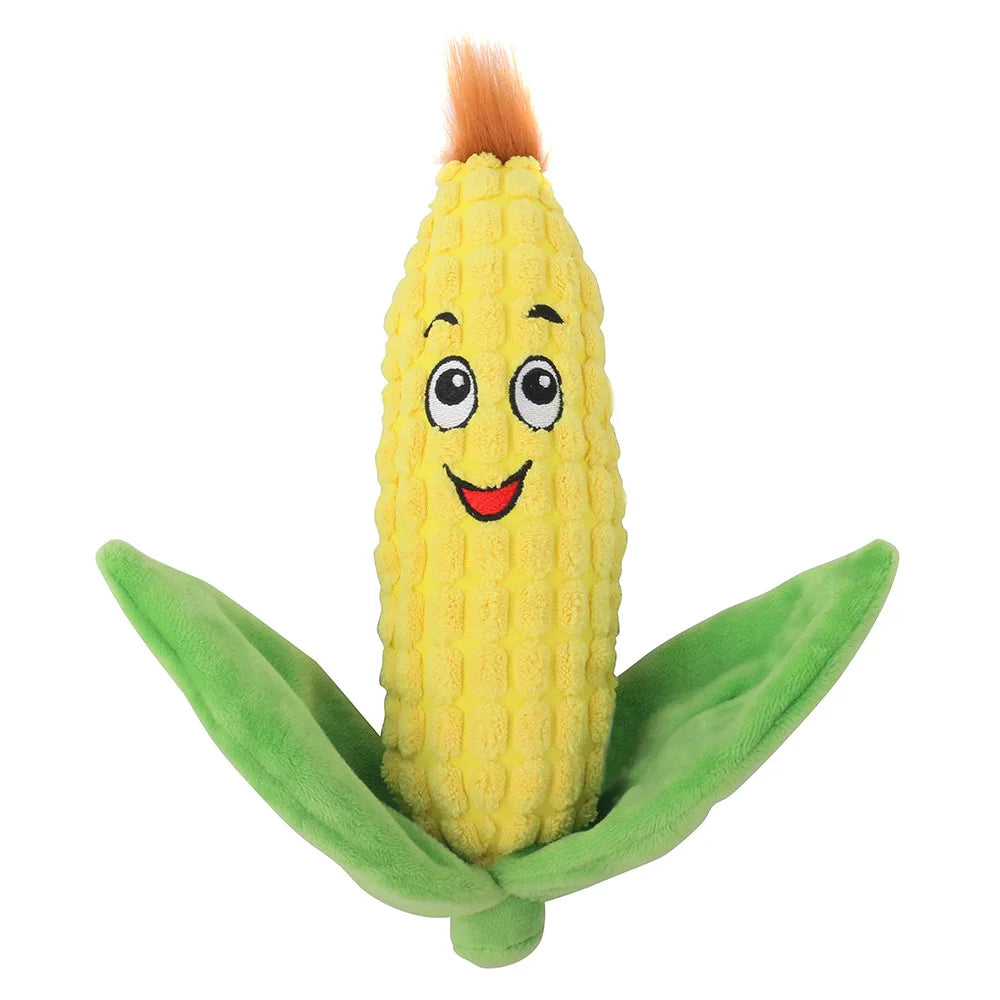Dog Plush Toy Interesting And Lovely Stuffed Vegetable Dog Toy Squeaking Sound Eggplant Corn Pet Toy Fleece Squeak Toys