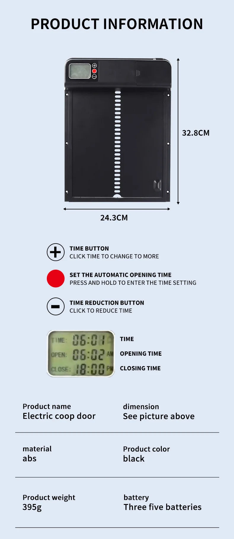 New Generation Door Timer Control Coop Door Multi-modes Light-sensing Automatic Chicken Coop Door Automatic Chicken Coop Door