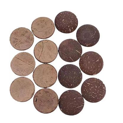 10/20/50PcsNatural Coconut Shell Wood Aquarium Decoration Circular Slice Artwork Decor Landscaping Fish Tank Ornament Background
