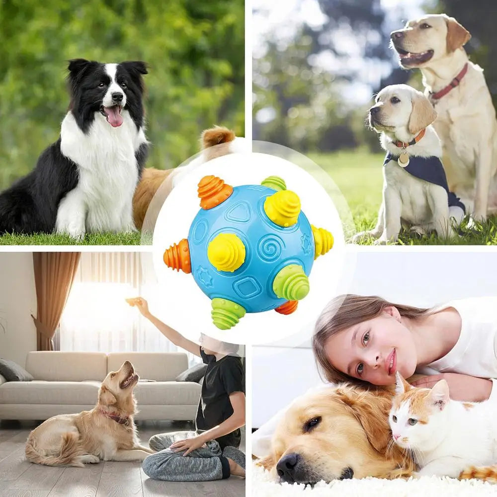 Interactive Dog Toy Ball LED Flash Music Dog Toy Ball Pet Bouncing Balls Interactive Jumping Toys For Dogs Playing Running