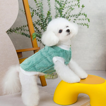 Thermal Fleece Dog Vest 2024 Winter Puppy Clothes for Small Dogs, Heart Pattern Dog Pullover Shirt Chiwawa Yorkie Pet Apparel