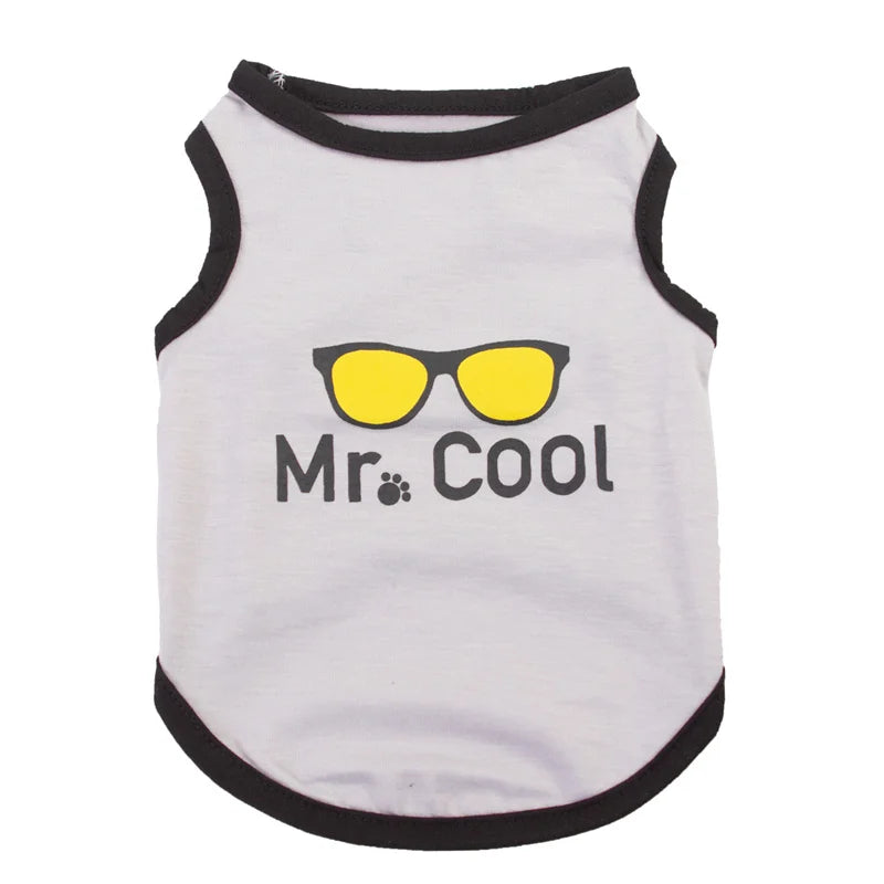 Summer Cotton Puppy Dog Vest Shirt Letter Print Pet Clothes for Small Dogs Chihuahua Pinscher Yorkshire Shirts mascotas Clothing