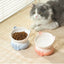 Cat Bowl Ceramic High Foot Diagonal Mouth Neck Protection Cat Food Bowl Large Diameter Drinking Bowl Anti Overturning Cat Food B
