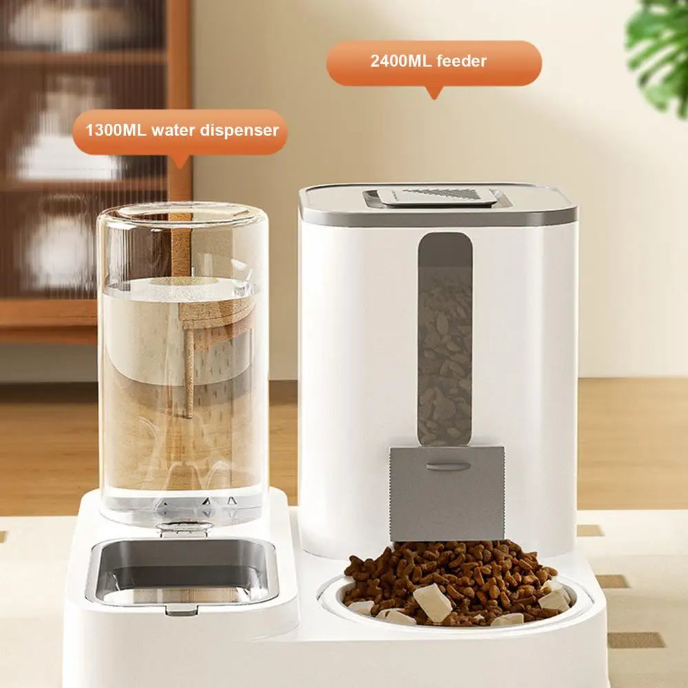 Cat Automatic Feeders Large Capacity Pet Feeding Dog Food Dispenser Reusable Kitten Puppy Water Dispenser for Home Cage