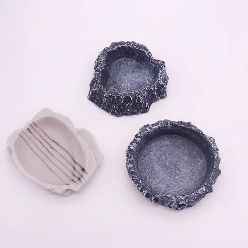 Pet Reptile Feeder Bowl Resin Aquarium Basin Food Water Pot Reptile Turtle Tortoise Scorpion Lizard Crabs Supplies Dropshipping