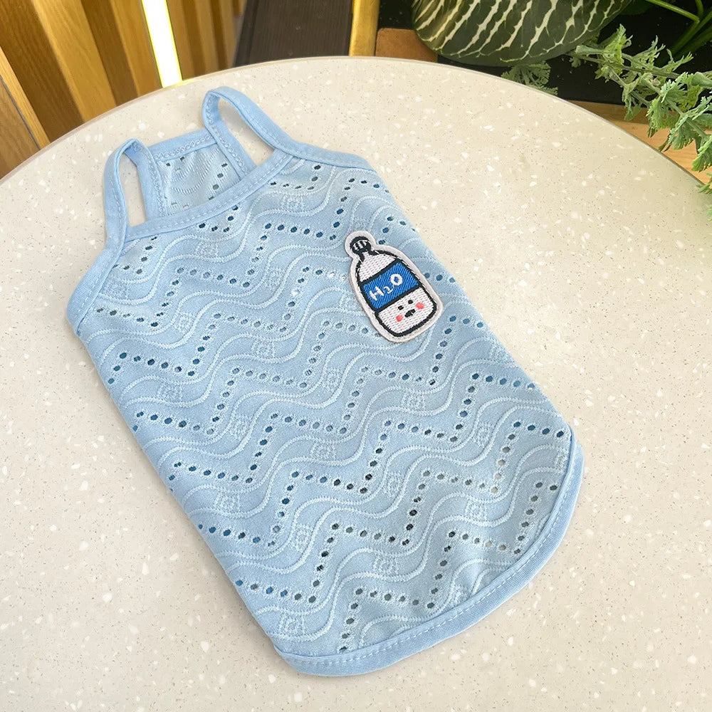 Spring and summer small dog clothing minimalist suspender thin breathable small and medium-sized dog pet cat clothing supplies