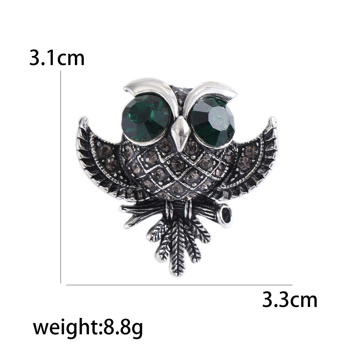 Rhinestone Owl Brooch for Women Unisex Glass Animal Pin Bird Lapel Pins Banquet Party Backpack Gifts Jewelry Accessories