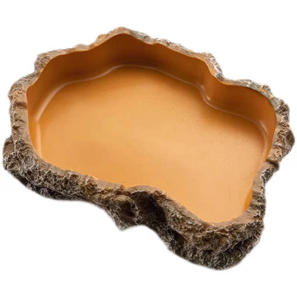 Pet Reptile Feeder Bowl Resin Aquarium Basin Food Water Pot Reptile Turtle Tortoise Scorpion Lizard Crabs Feeding Supplies New