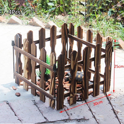 Wooden Fencing Barrier DIY Mini Landscape Crawling Small Pet Turtle Fence Balcony Landscape Barrier Accessory Indoor Courtyard