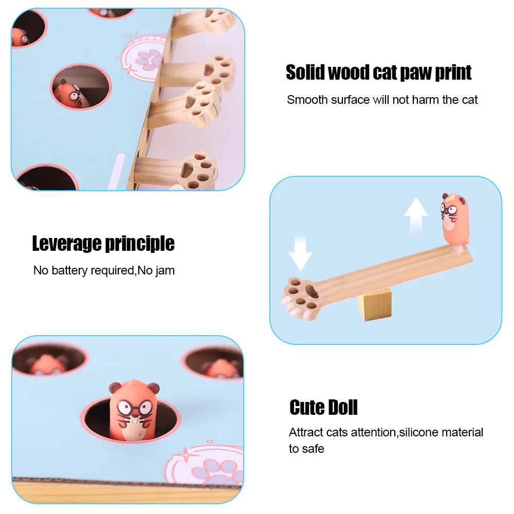 Cat whack-a-mole toy interactive play Cat scratch board Corrugated paper cat box claw grinder toy