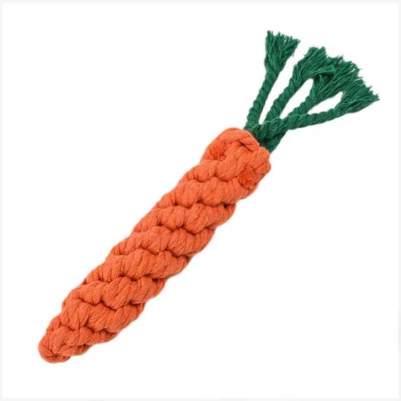 Dog Toy Carrot Knot Rope Ball Cotton Rope Durable Braided Chew Toy Puppy Cleaning Teeth Bite Resistant Pet Supplies Accessories