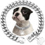 Strong Stainless Steel Dog Collar Choke with Safety Buckle Lock Golden Cuban Link Chain Metal Necklace Training Collar for Pets