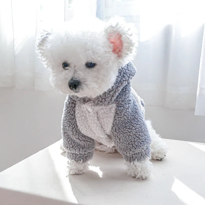 Thicken Warm Sherpa Fleece Dog Coat Winter Dog Clothes for Small Medium Dogs, Puppy Hooded Sweater Yorkie Chihuahua Pet Apparel