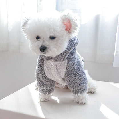 Thicken Warm Sherpa Fleece Dog Coat Winter Dog Clothes for Small Medium Dogs, Puppy Hooded Sweater Yorkie Chihuahua Pet Apparel