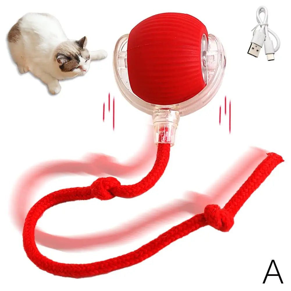 New High-end Cat Rolling Ball Interactive Cat Toy Motion Tail Bird With Teaser Game Pet Chirping Long Toy Kitten Sensor Cat