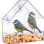 Acrylic Bird Feeder Clear Window Outside Hanging Bird Feeder House with Suction Cup for Garden Outdoor Backyard Wildlife Birding