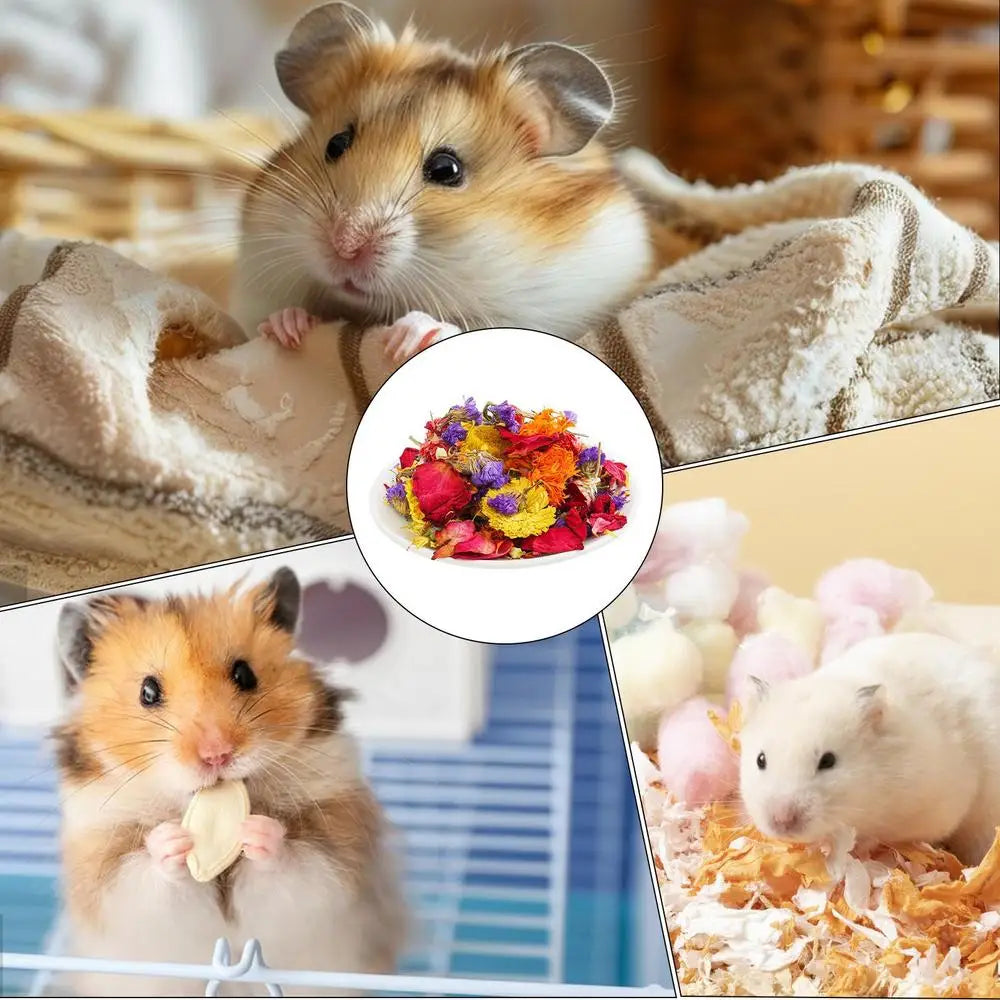 Hamster Flowers Natural Dried Flower Gerbil Bedding Odor Control Enclosure Habitat Decor For Rabbits Gerbils Or Other Small
