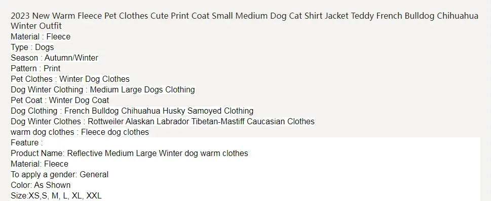 New Warm Fleece Pet Clothes Cute Print Coat Small Medium Dog Cat Shirt Jacket Teddy French Bulldog Chihuahua Winter Outfit