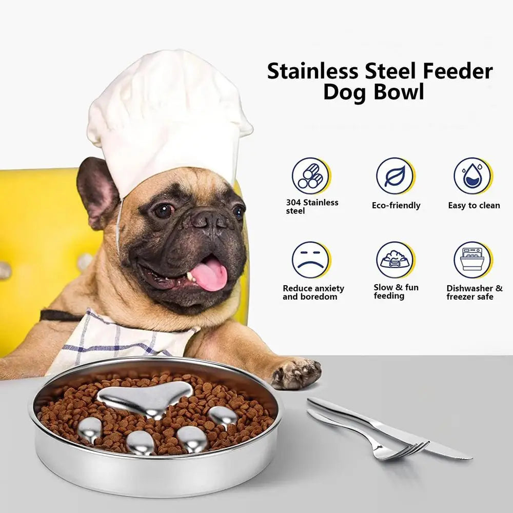 Dog Food Bowl Anti Rust Cat Food Bowl Oven Fridge Safe Pet food Container Dish for Small Medium Size Dogs for Indoor Outdoor