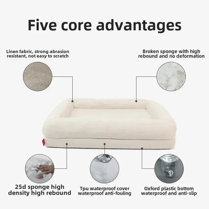 Surround Quadrangle Dog Kennel All-season High Thickened Memory Foam Removable Waterproof Spacious Solid Wear-resistant