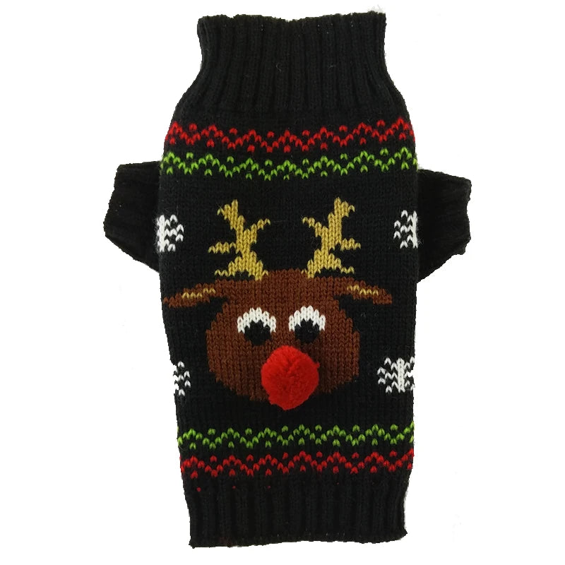 Christmas Dog Clothes Winter Dog Sweater Knitted Warm Coat Pet Clothing for Small Medium Dogs Costume Striped Print Dog Pullover