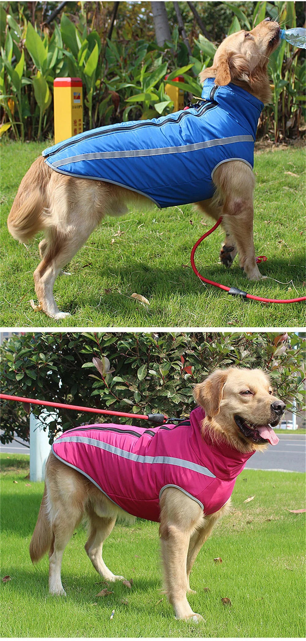 High Collar Big Dog Coat Jacket Winter Warm Thicken Pet Clothes for Medium Large Dogs Labrador Samoye Jackets mascotas Clothing