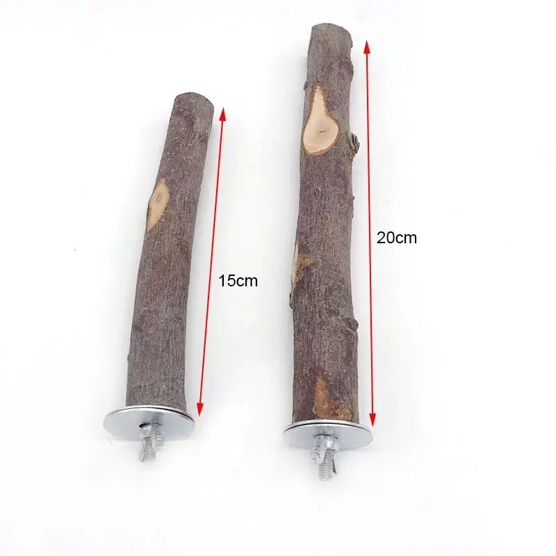 Natural Wood Pet Parrot Raw Wood Fork Tree Branch Stand Rack Squirrel Bird Hamster Branch Perches Chew Bite Toys Stick 1Pcs