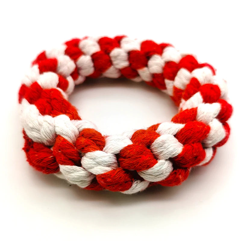 Pet Toy Chew Teething Cotton Rope Knot BonesToys For Dog Tooth Clean Ball Bite-Resistant  Dog Chew Puppy Training InteractiveToy