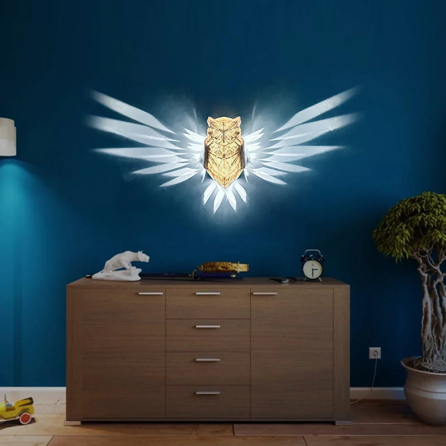 Bird Wall Lamp Creative Halloween Owl Eagle Shape Projector Modern Atmosphere Sconce Light 3D Print Body Animal Lighting Lustre