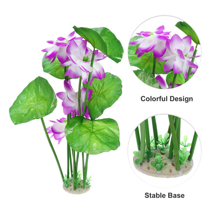 Uxcell Pond Flower Floating Lotus Leaves Artificial Flower Fake Lotus Plant Water Micro Landscape for Aquarium Garden Decoration