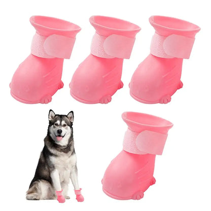 Winter Boots For Dogs Paw Protectors Anti-Slip Dog Boot Snow Shoes Adjustable Soft Dog Winter Boots 4pcs Puppy Shoes For Small