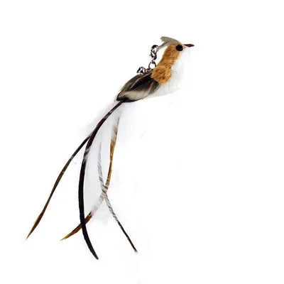 Funny Cat Stick Toy Furry Feather with Bell Cat Stick Toy Kitten Playing Pet Accessories Worm on A String Cat Toys Interactive