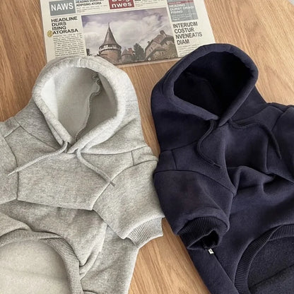 Winter Thin Dog Hoodies for Small Dogs Chihuahua Cotton Puppy Sweatshirt Pet Pullover Bichon Yorkie Dog Costume Solid Dog Coat