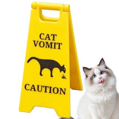 Cat Dog Vomit Caution Sign Funny Creative Dog Cat Vomit Caution Sign 3D Printed Yard Sign Cat Dog Vomit Warning Sign Board