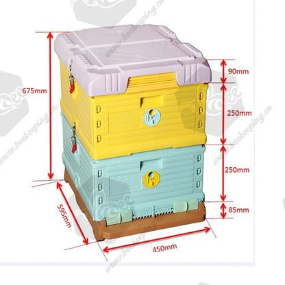3 Layer Insulation Plastic Polystyrene Beehive 10 Frames Thermo Beehive Langstroth Beehive Top Bee Feeder Bee Farm Beekeeping