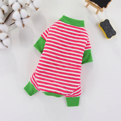Winter Dog Jumper Small Dog Clothes for Small Dogs Pugs Outfits Clothes  Dog Costume Yorkshire Terrier Chihuahua Stripe Hoodie