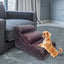 Pet Steps Dog Stairs Puppy Ladders Dog Furniture Non-Slip 3 Steps Dog Stairs Soft Leather Cover Bed Stairs Pet Cats Bed Steps