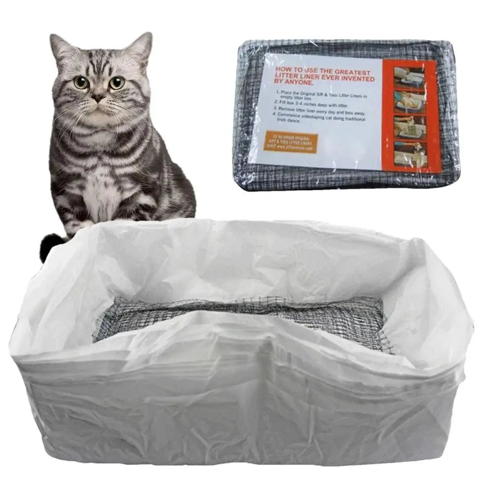 Durable Cat Litter Bags Liners 10Pcs Reusable Cat Litter Liners Bag Pet Hygienic Litter Box Liner Pet Cat Excrement Liners
