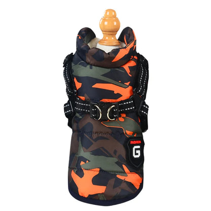 Winter Pet Dog Harness Vest Jacket Clothing Waterproof Coat Dog Clothes For Small Medium Dog Camouflage Windproof Puppy Pug Coat
